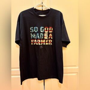 So God Made a Farmer T-Shirt Kerusso Sz XL Paul Harvey Black American Flag NWT